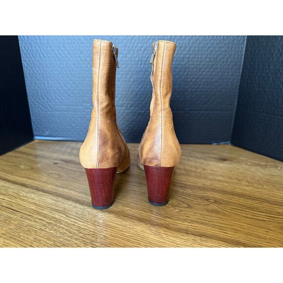 NWOB IRO Paris WM37ONASIS Leather Ankle Boot Camel/Brown Sz 39/US 8 - Picture 5 of 13